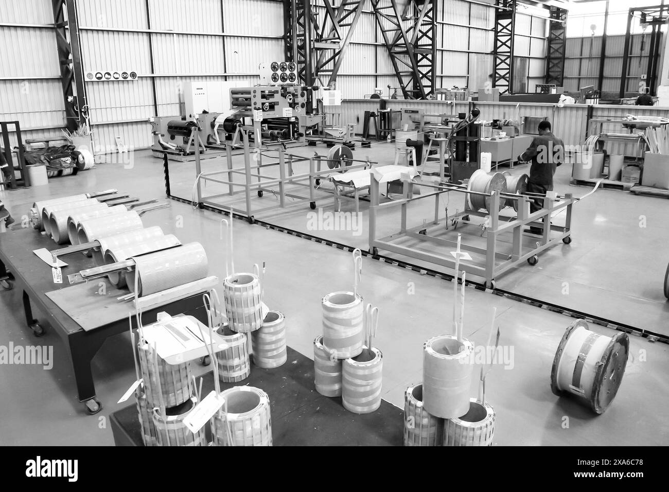 I lavoratori di uno stabilimento di produzione a Johannesburg, Sudafrica Foto Stock