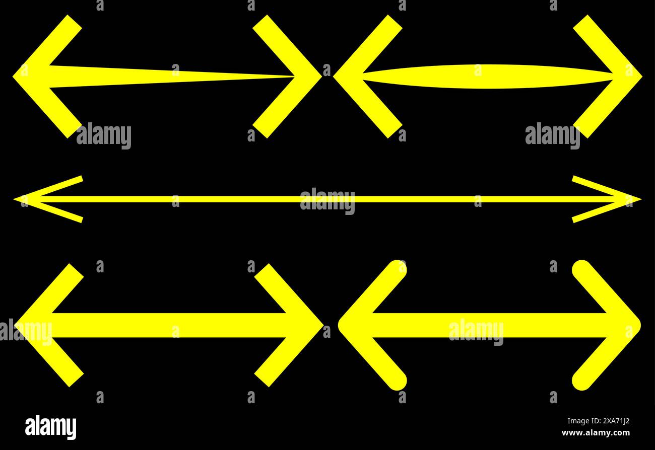 Freccia rivolta verso entrambi i lati, segnale di direzione, icona freccia destra e sinistra. Illustrazione Vettoriale