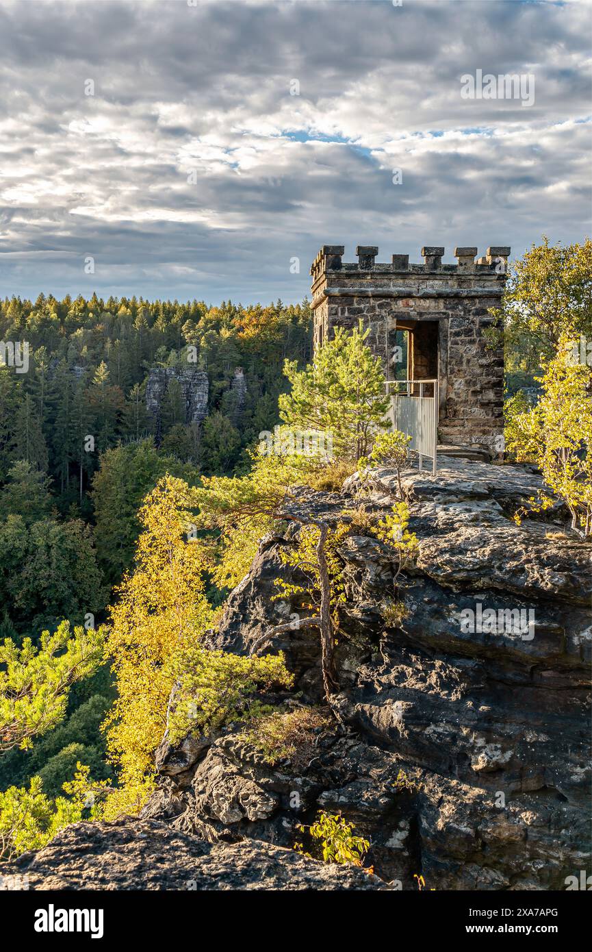 Festival Kaiser Wilhelm presso le Ercole Pillars in Bielatal, Svizzera sassone, Sassonia, Germania Foto Stock