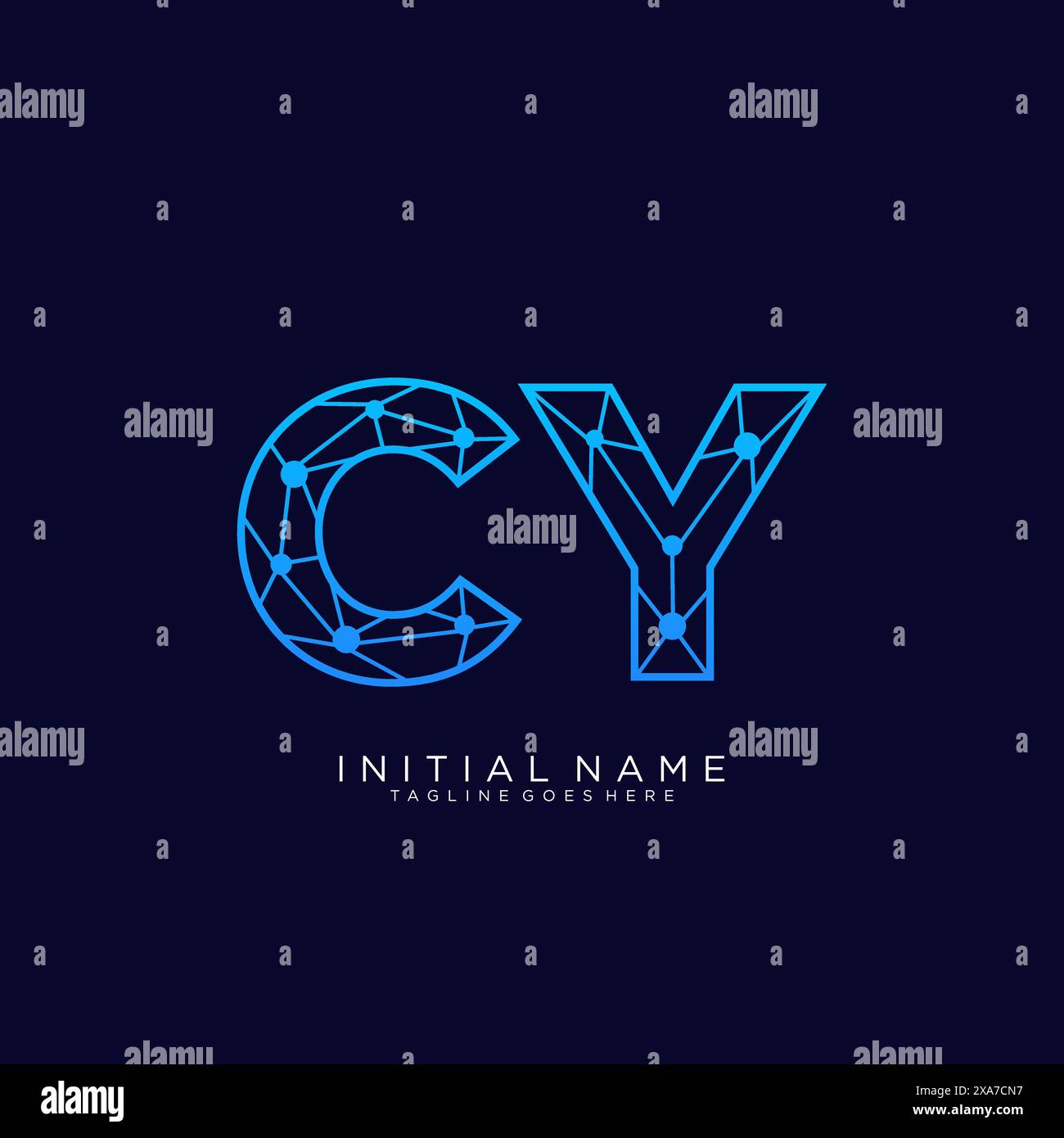 Modello di design dell'icona del logo tecnico CY Illustrazione Vettoriale