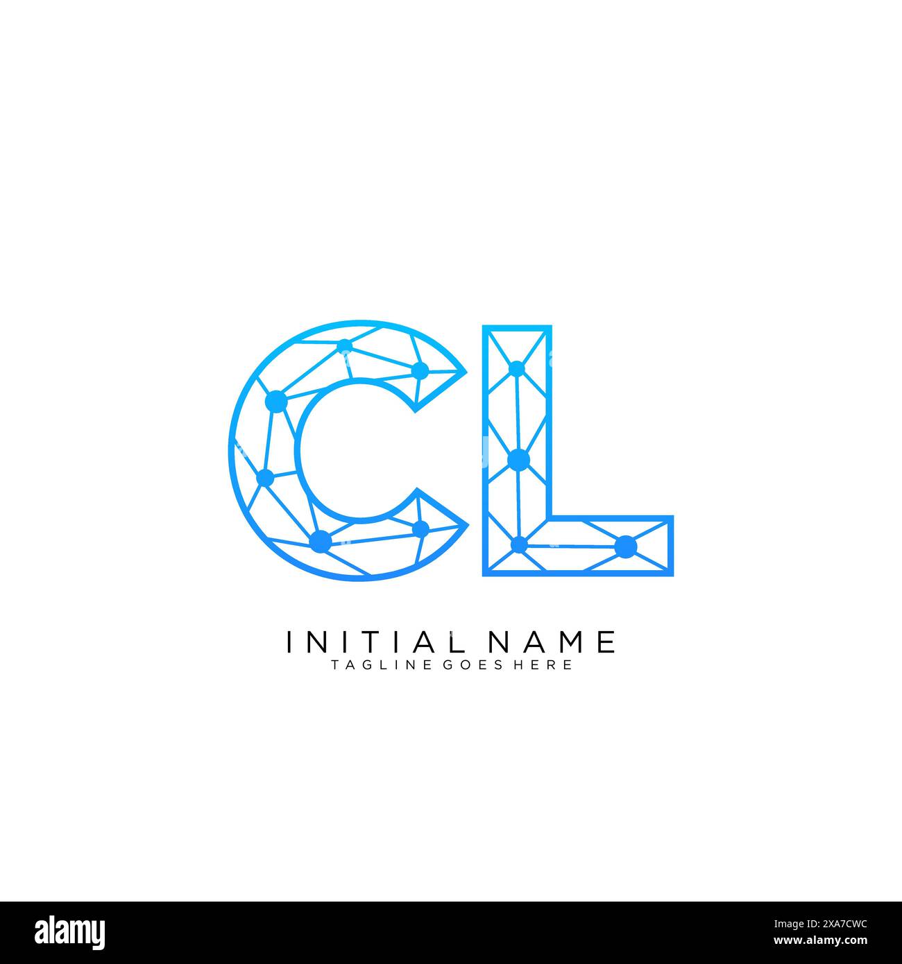 Modello di design icona logo tecnico CL Illustrazione Vettoriale