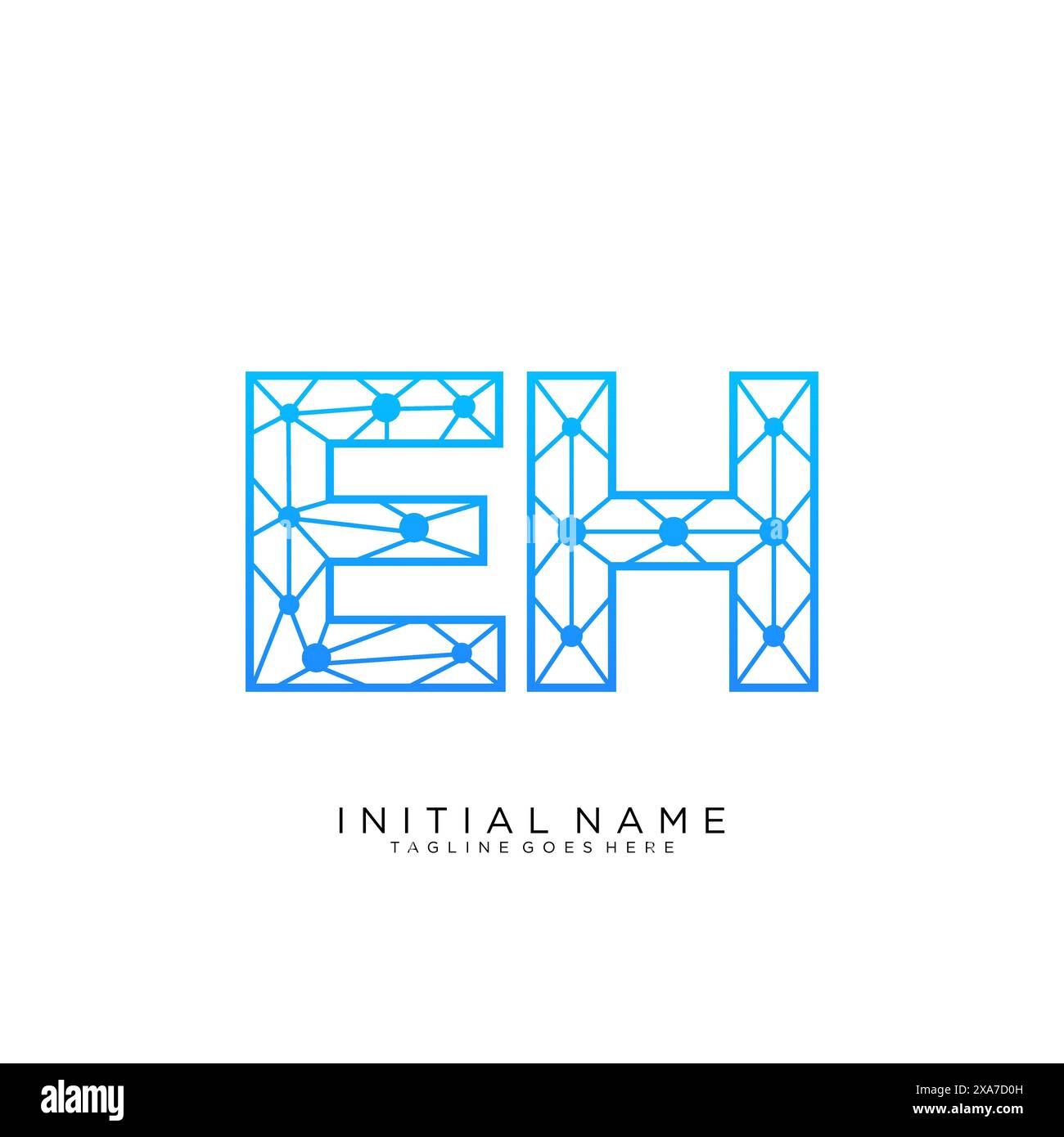 Modello di design icona logo EH tech Illustrazione Vettoriale