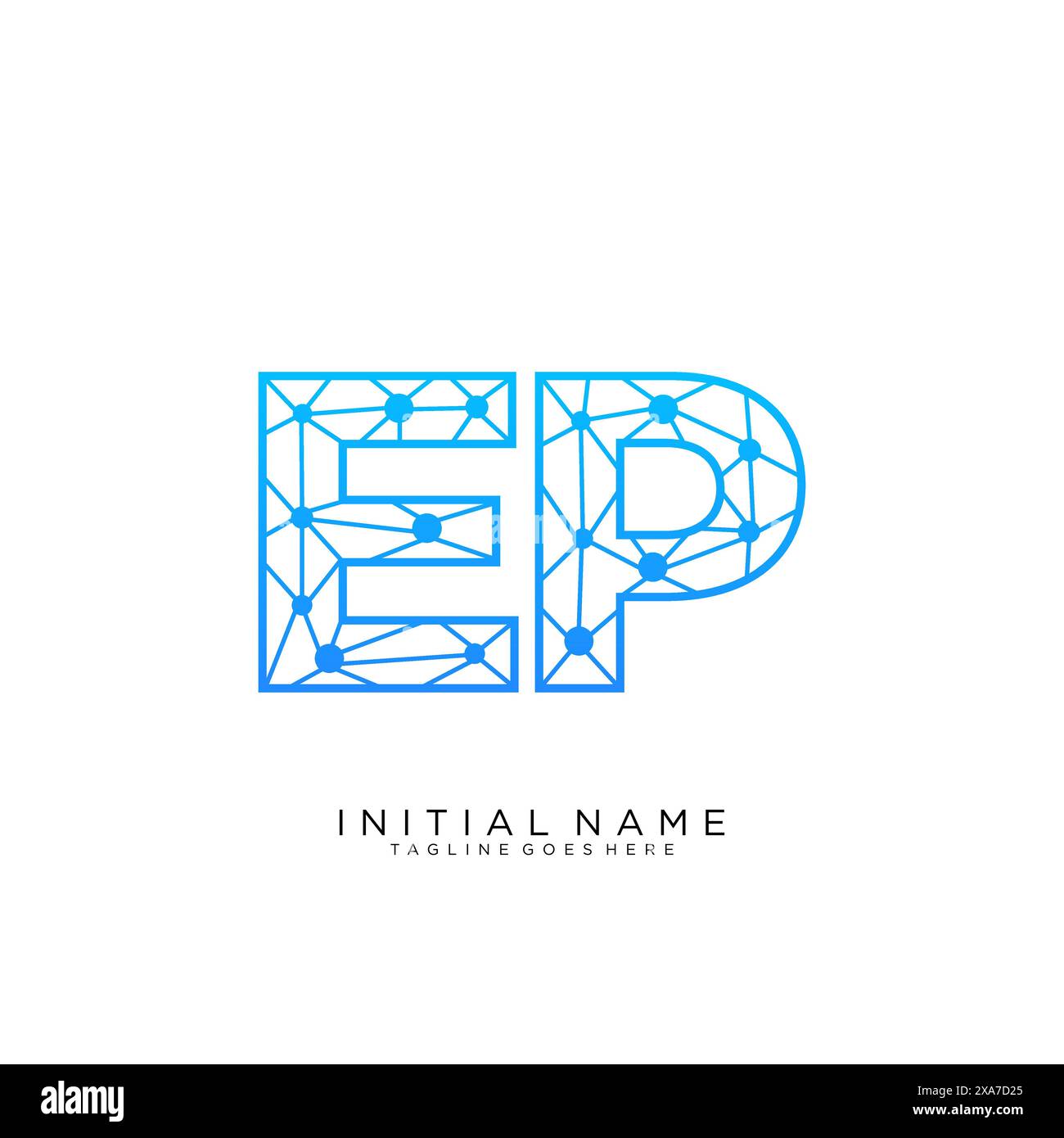 Modello di design dell'icona del logo tecnico EP Illustrazione Vettoriale