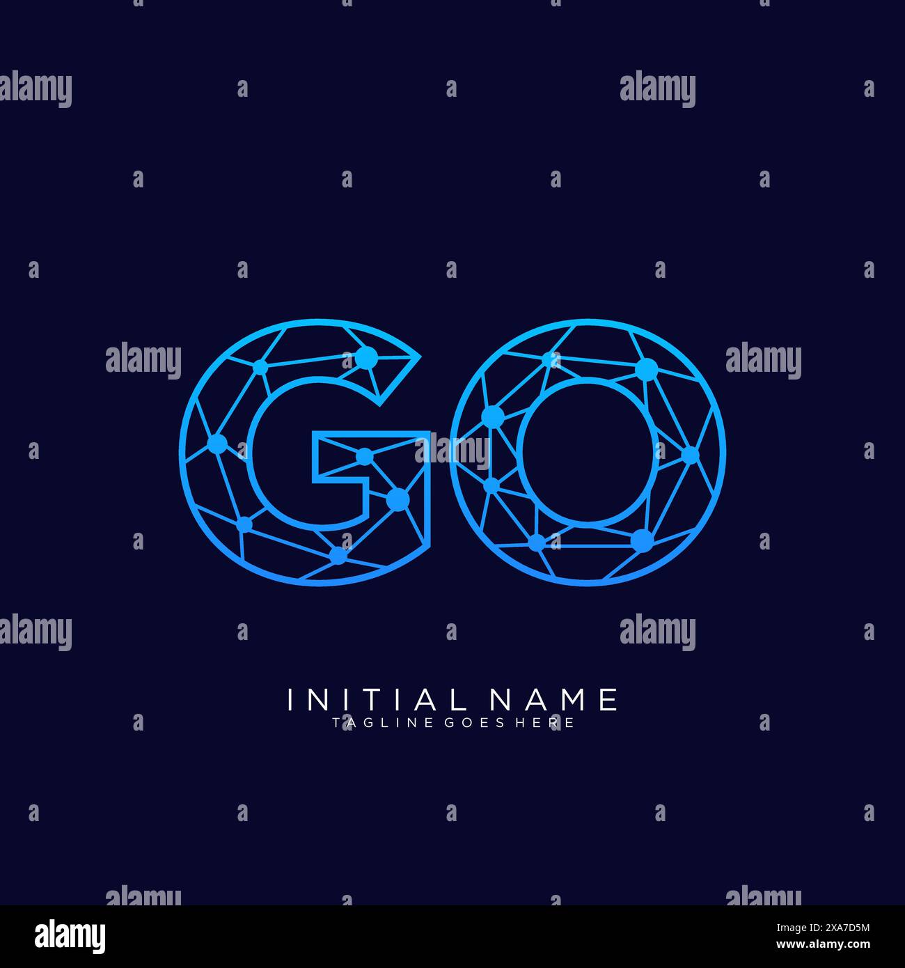Modello di design dell'icona del logo GO Tech Illustrazione Vettoriale
