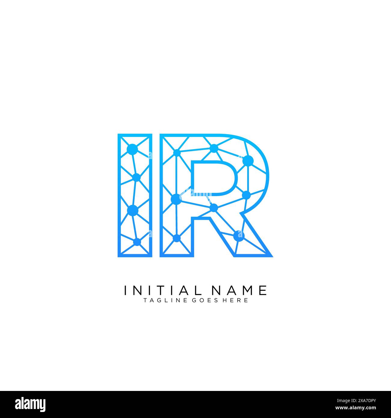 Modello di design icona del logo tecnico IR Illustrazione Vettoriale