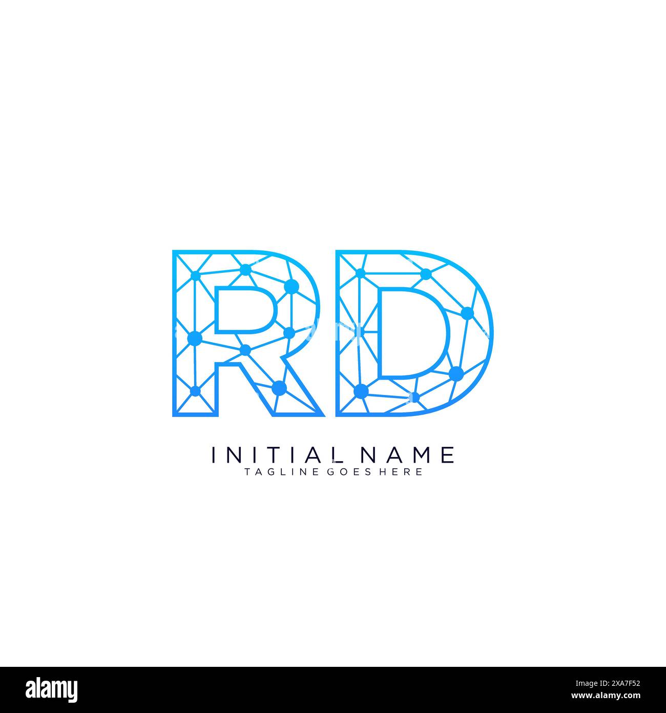 Modello di design icona logo RD tech Illustrazione Vettoriale