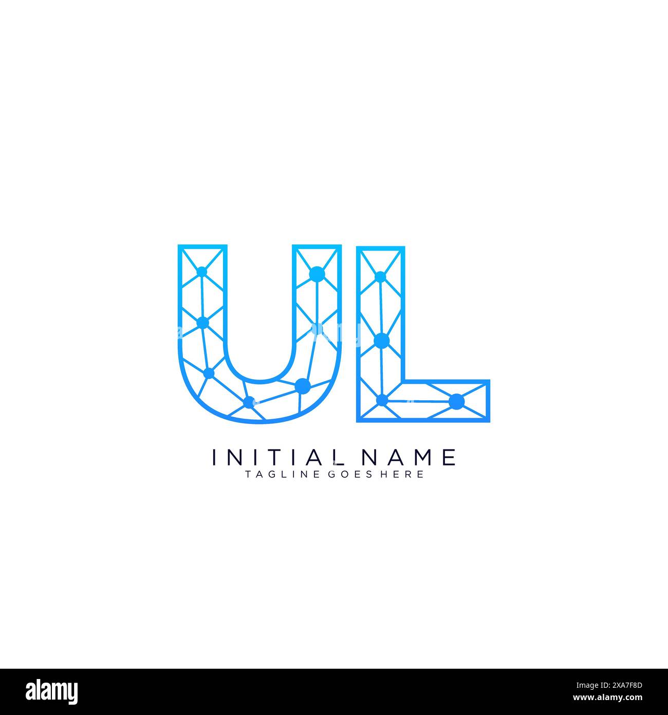 Modello di design dell'icona del logo tecnico UL Illustrazione Vettoriale