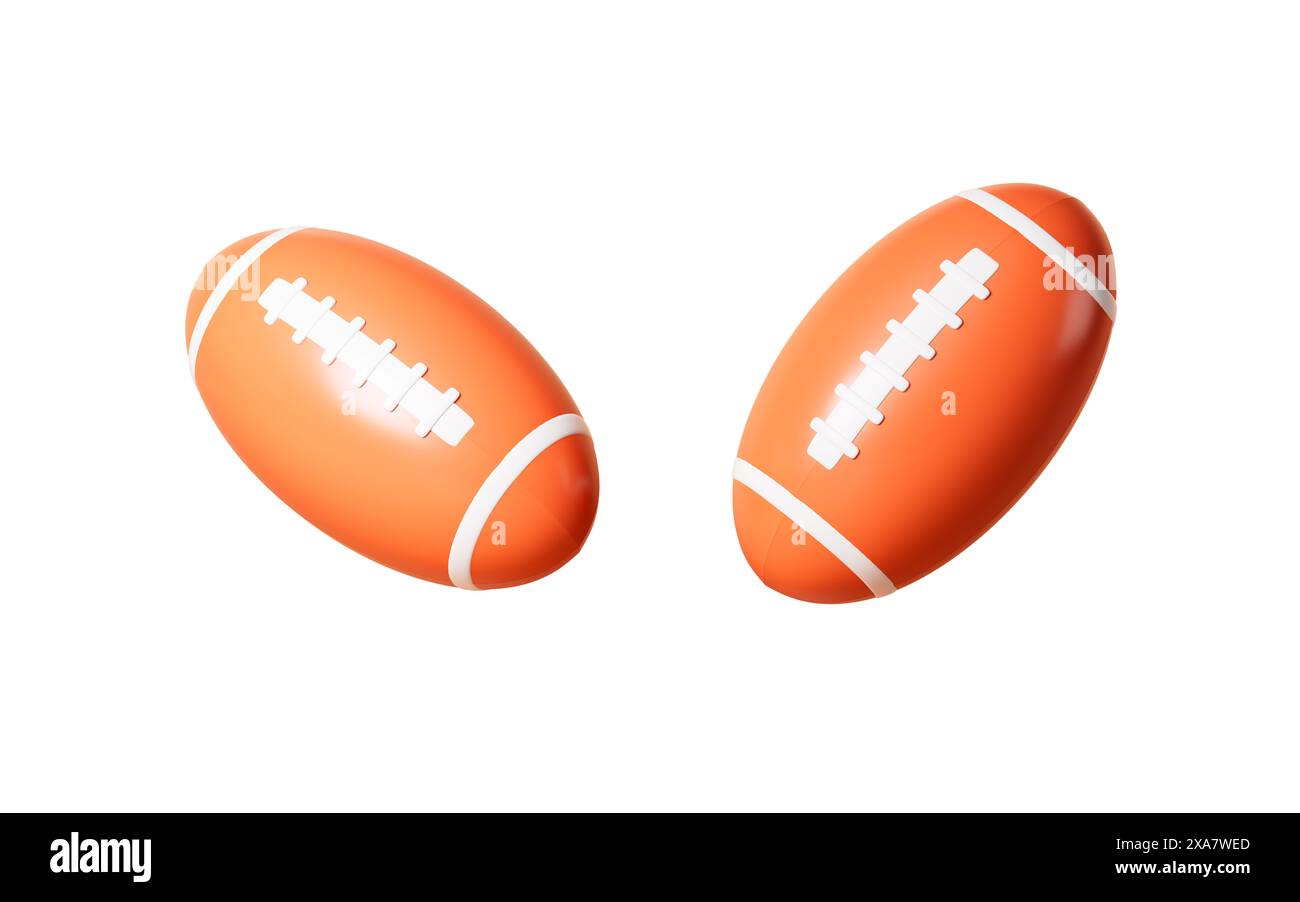 Cartoon rugby football, rendering 3d. illustrazione 3d. Foto Stock
