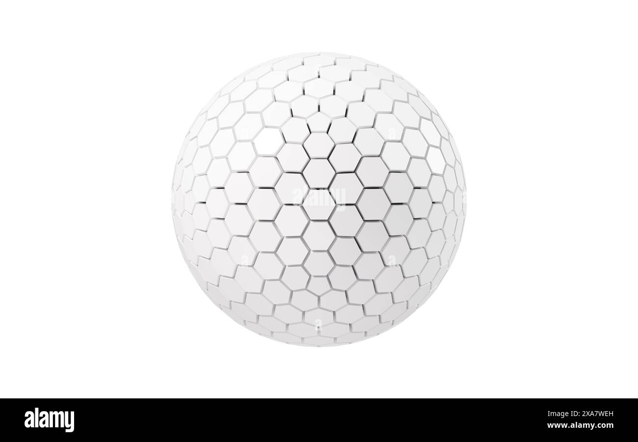 Sfera astratta bianca, rendering 3d. illustrazione 3d. Foto Stock
