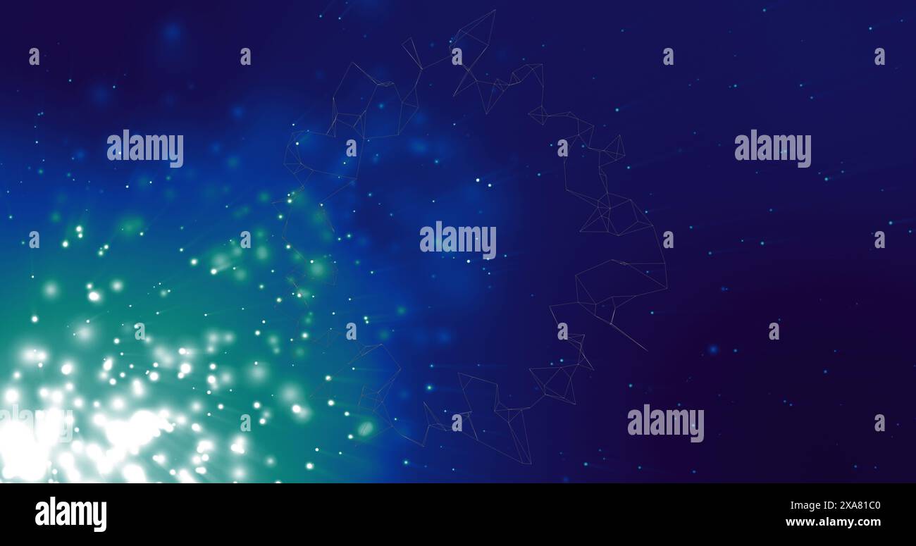 Immagine di luci accese su sfondo blu Foto Stock