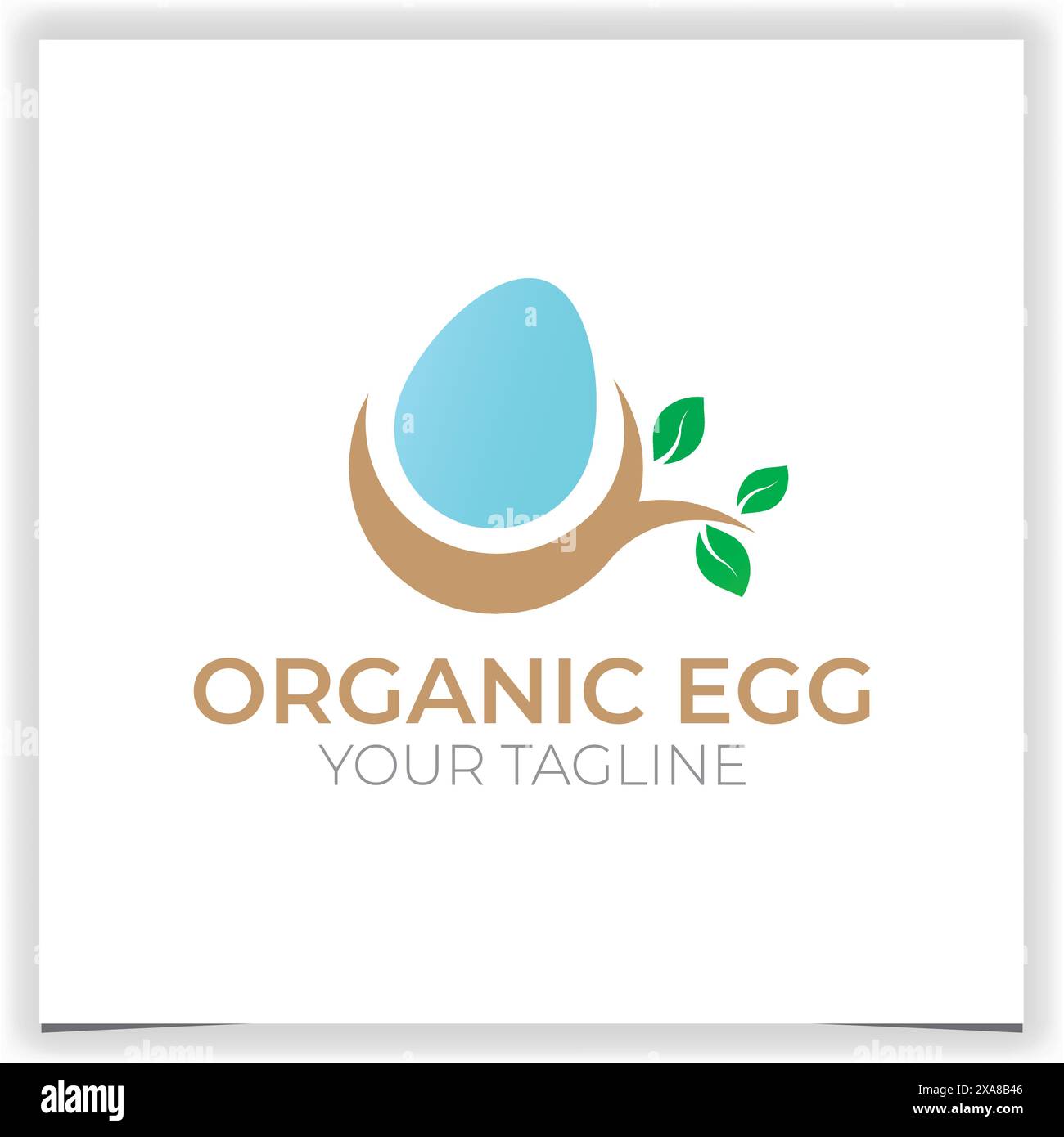 Modello di design del logo Organic egg Illustrazione Vettoriale