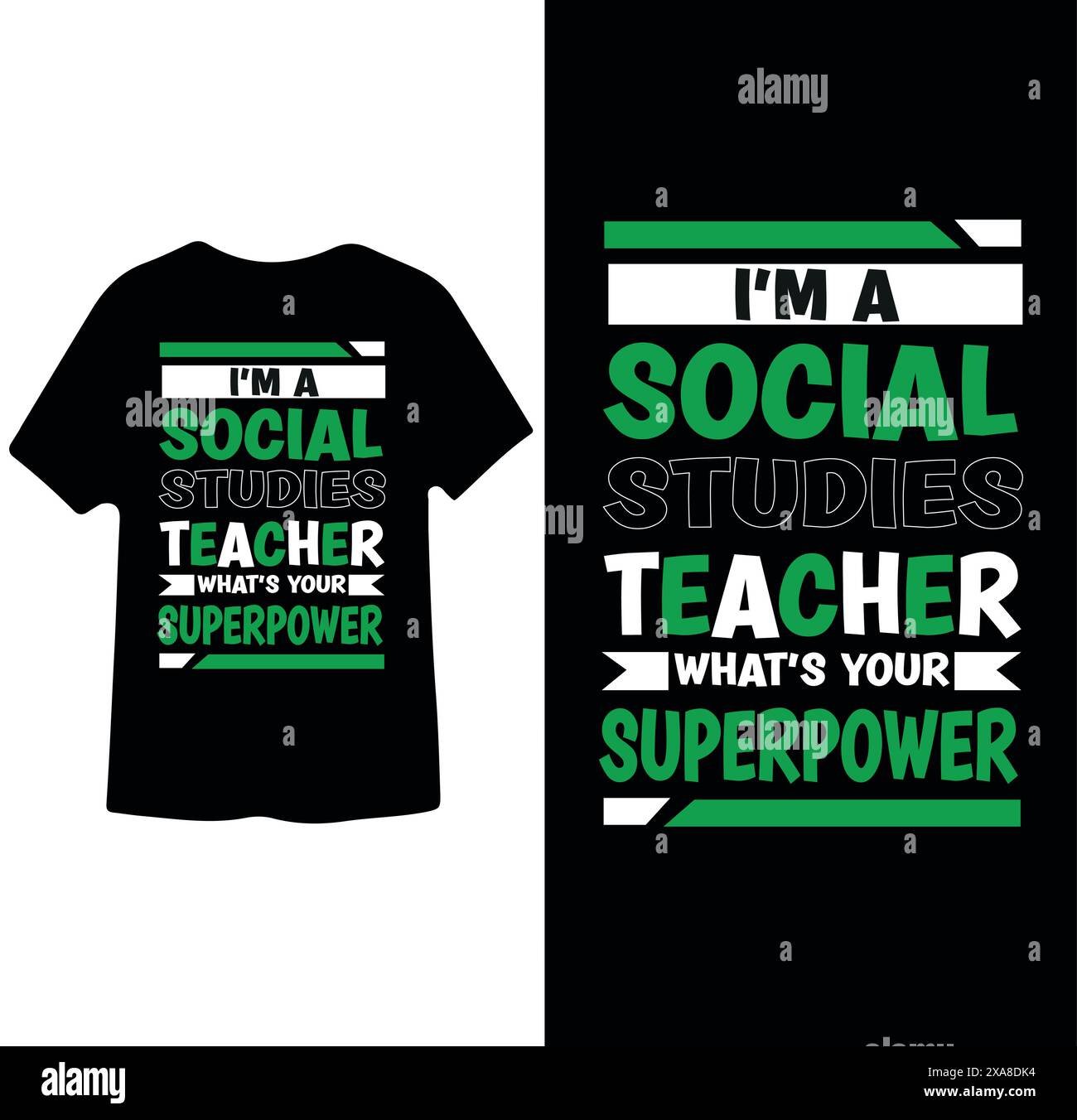 Sono un insegnante di studi sociali qual è il tuo superpotere, insegnante t-shirt Design Illustrazione Vettoriale