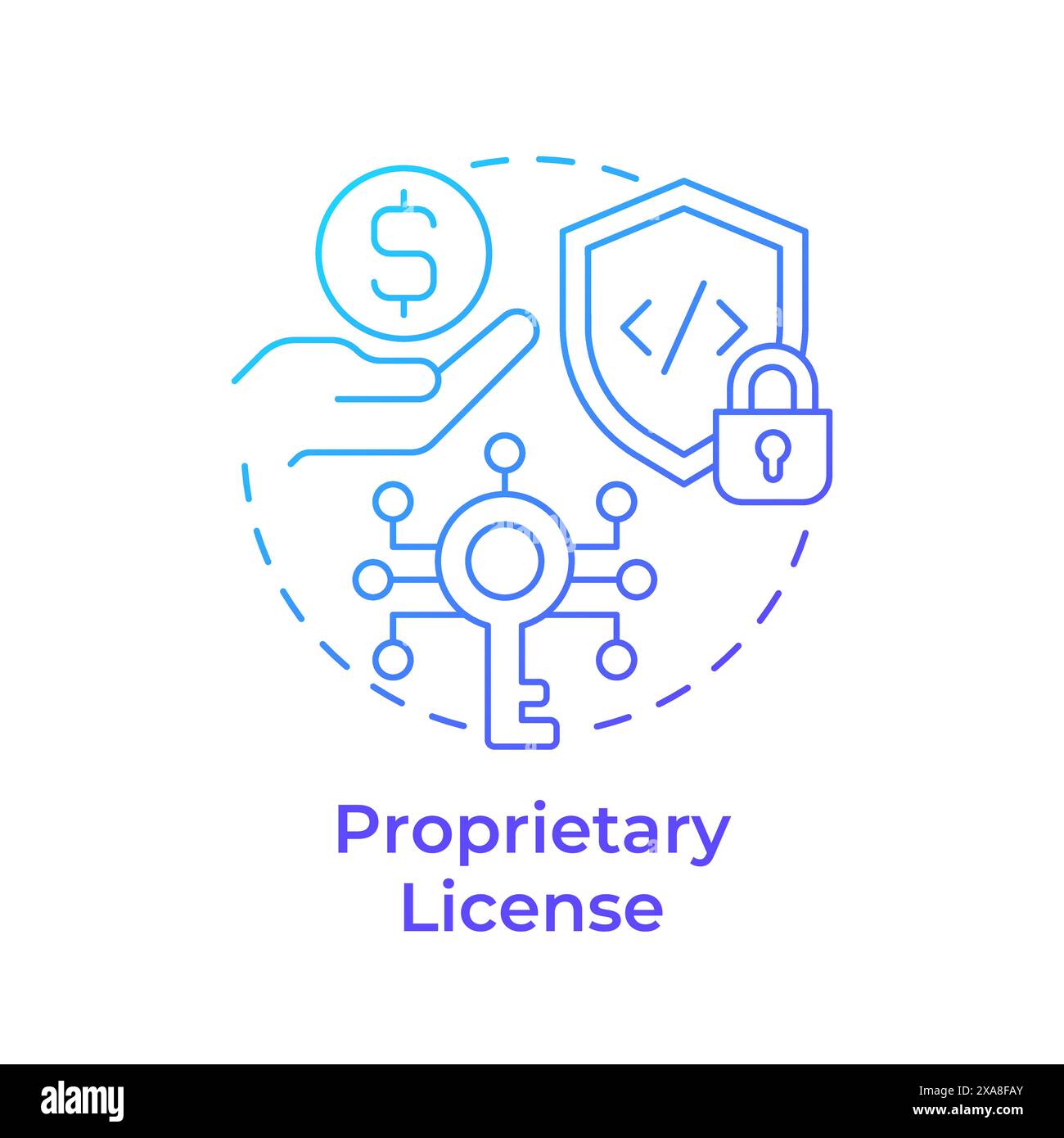 Icona brevettata Blue Gradient Concept Illustrazione Vettoriale