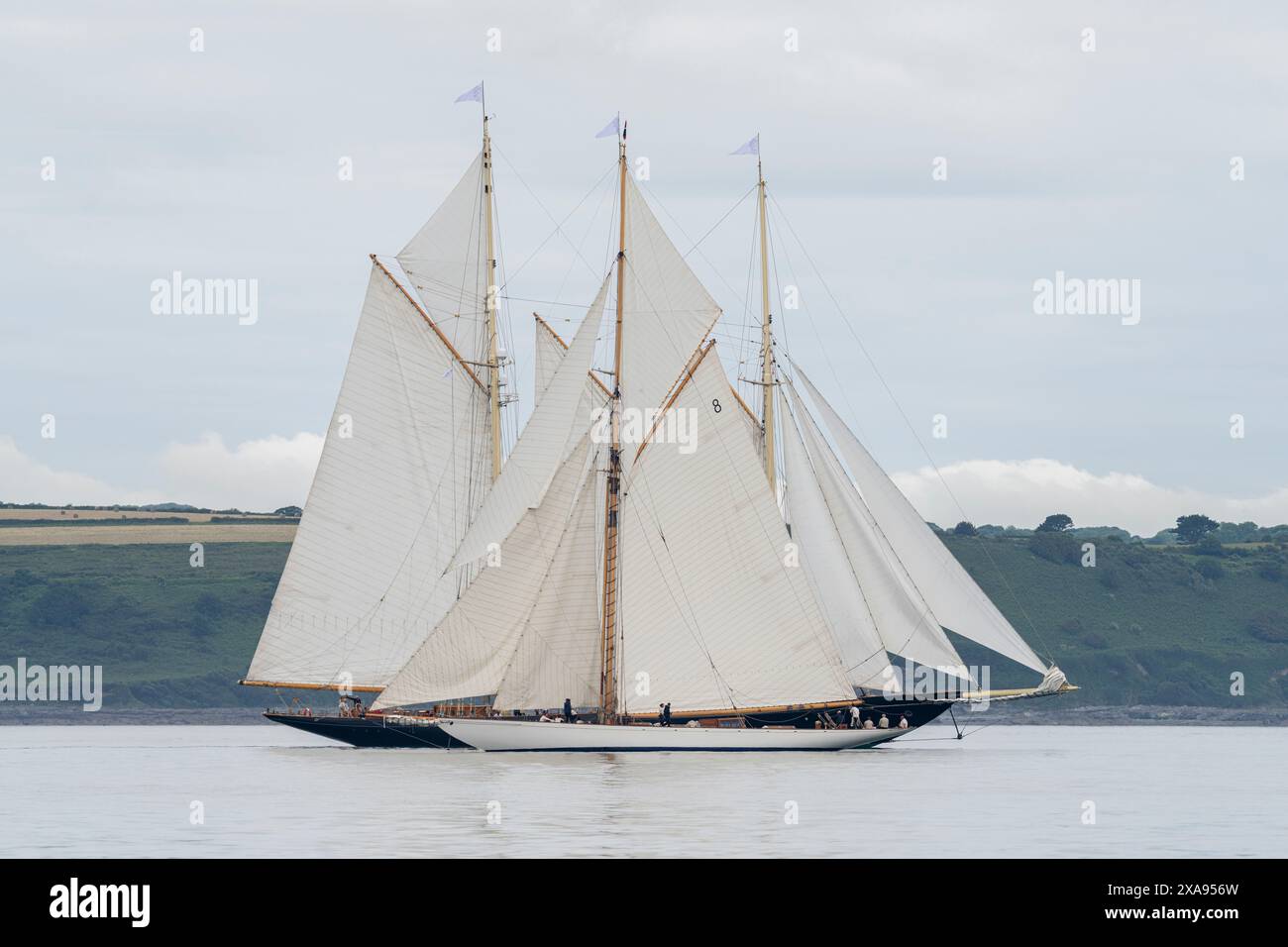 Falmouth, Royaume University 3 giugno 2024. Moonbeam IV, regata di Richard mille Cup, eventi classici di vela, tra Falmouth e le Havre dal 2 al 15 giugno 2024 - foto Eloi Stichelbaut/DPPI Credit: DPPI Media/Alamy Live News Foto Stock