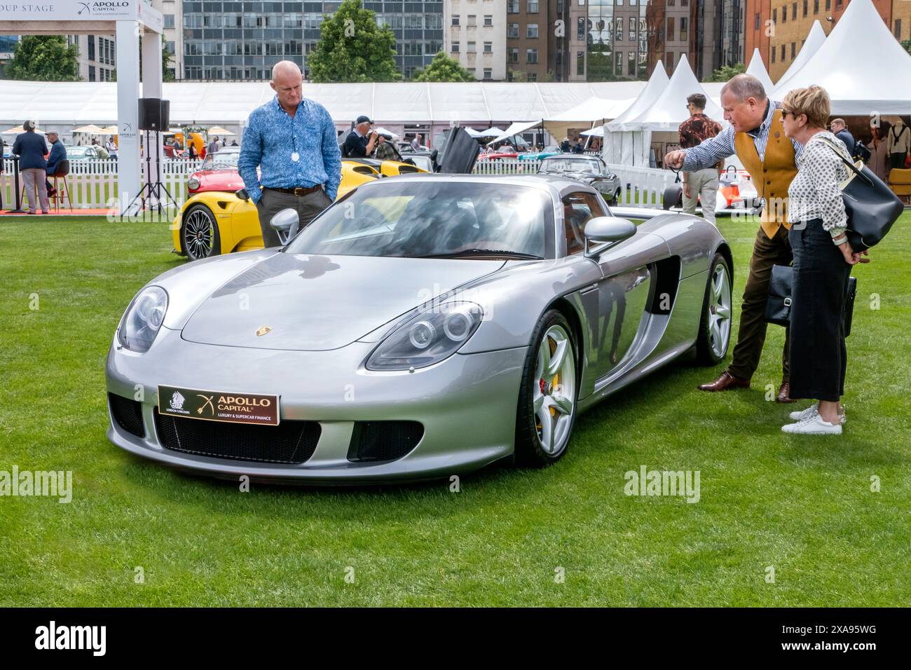 2006 Porsche Carrera GT al Concorso di Londra del 2024 presso la Honourable Artillery Company nella City of London UK Foto Stock