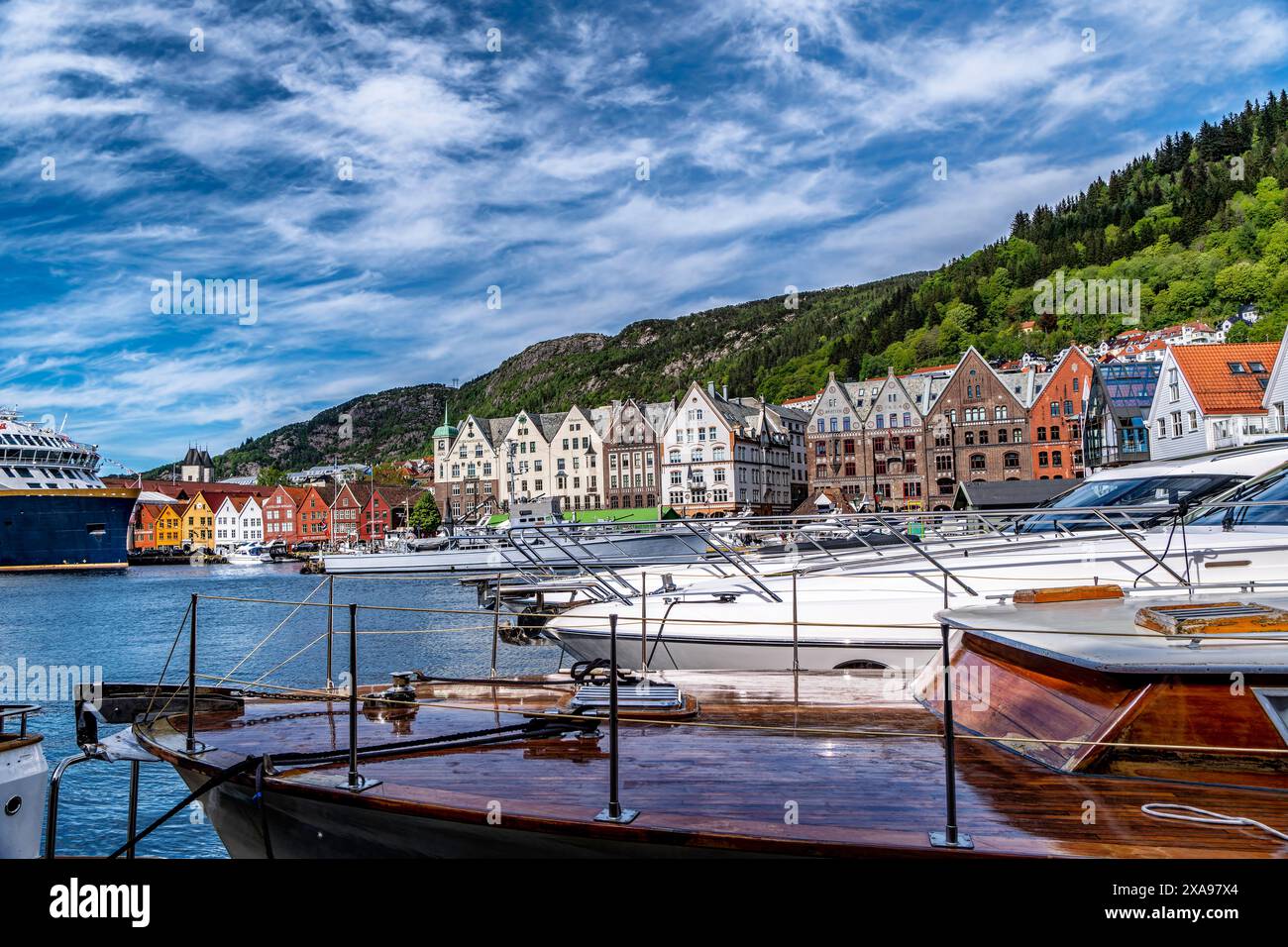 Porto storico di Bergen, Norvegia Foto Stock