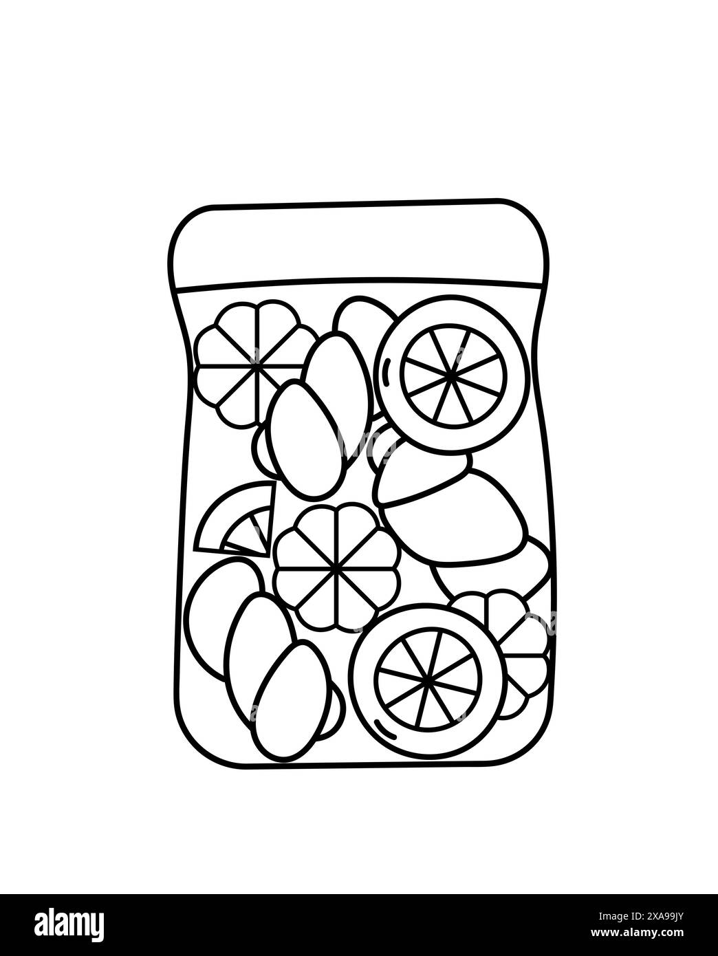 La pagina da colorare con pony e marshmallow in Un vaso è un'attività anti-stress per adulti Illustrazione Vettoriale