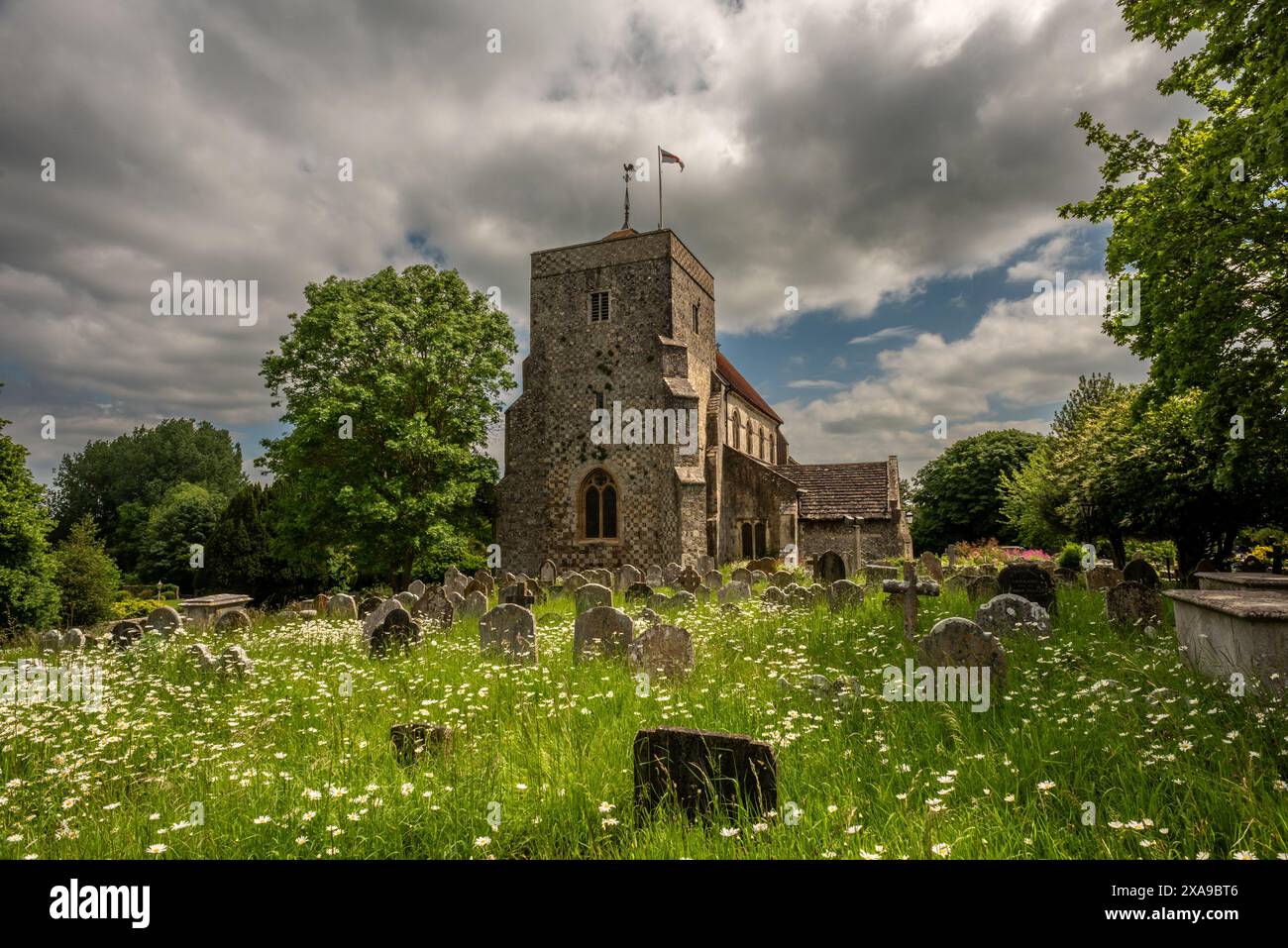 Steyning, 1 giugno 2024: Chiesa parrocchiale di Sant'Andrea e San Cuthman Foto Stock