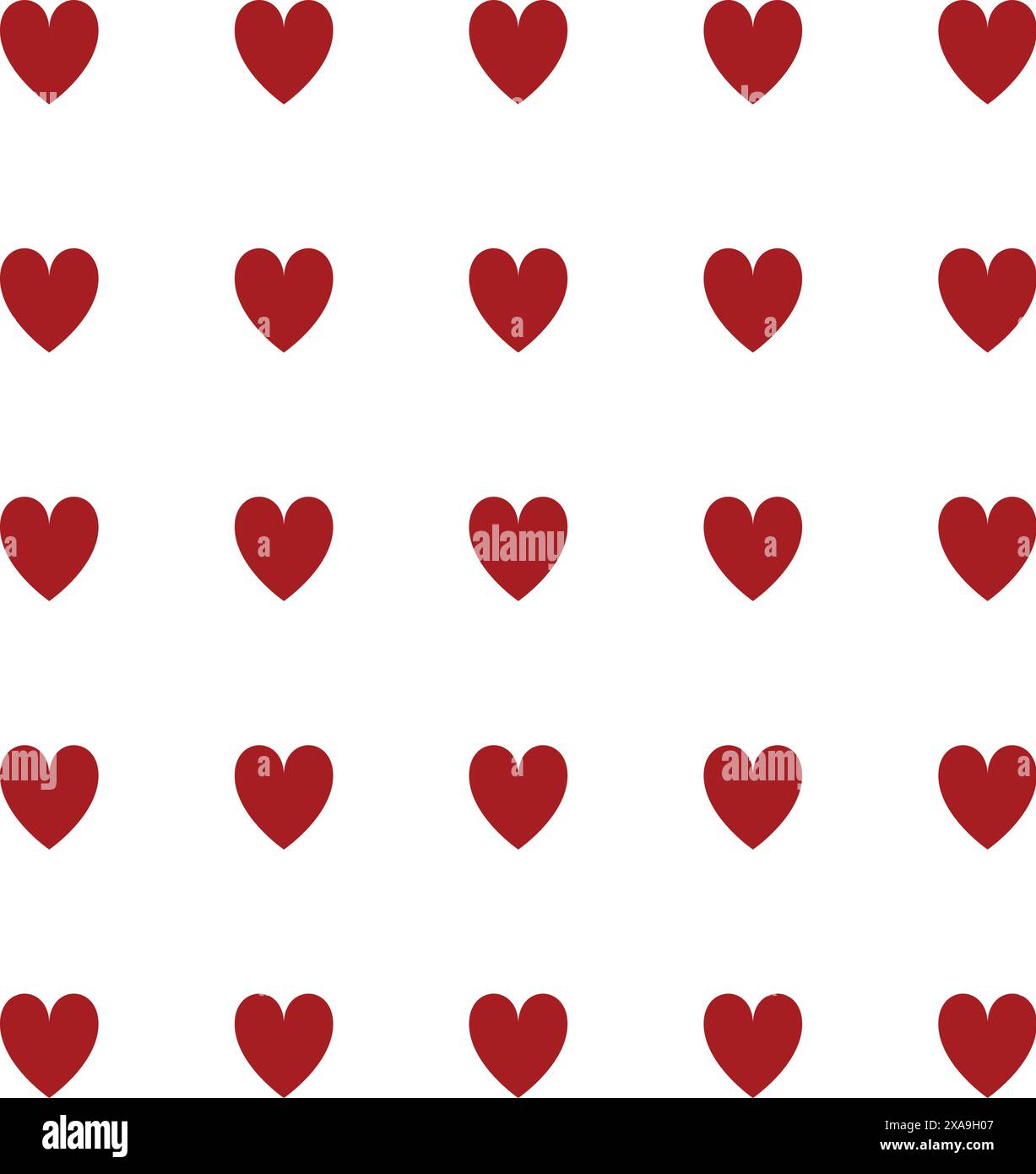 Design con motivo senza cuciture Red Hearts Illustrazione Vettoriale