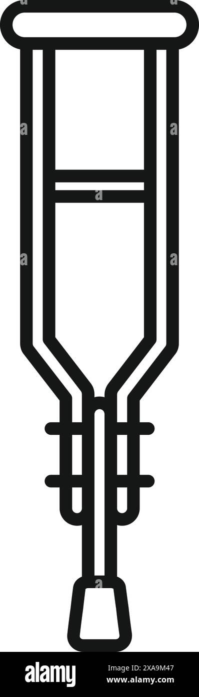 Stampella medica, aiutare qualcuno con un osso rotto ad andare in giro Illustrazione Vettoriale