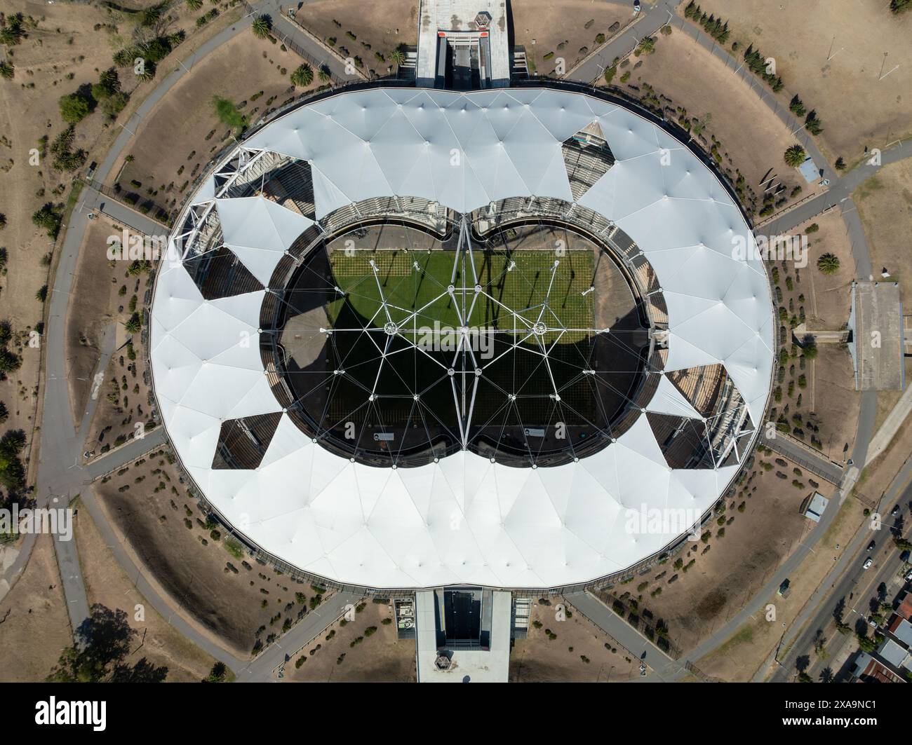 Buenos Aires, Argentina, 22 febbraio 2023: Veduta aerea dello stadio Diego Armando Maradona Único, noto anche come stadio Ciudad de la Plata Foto Stock