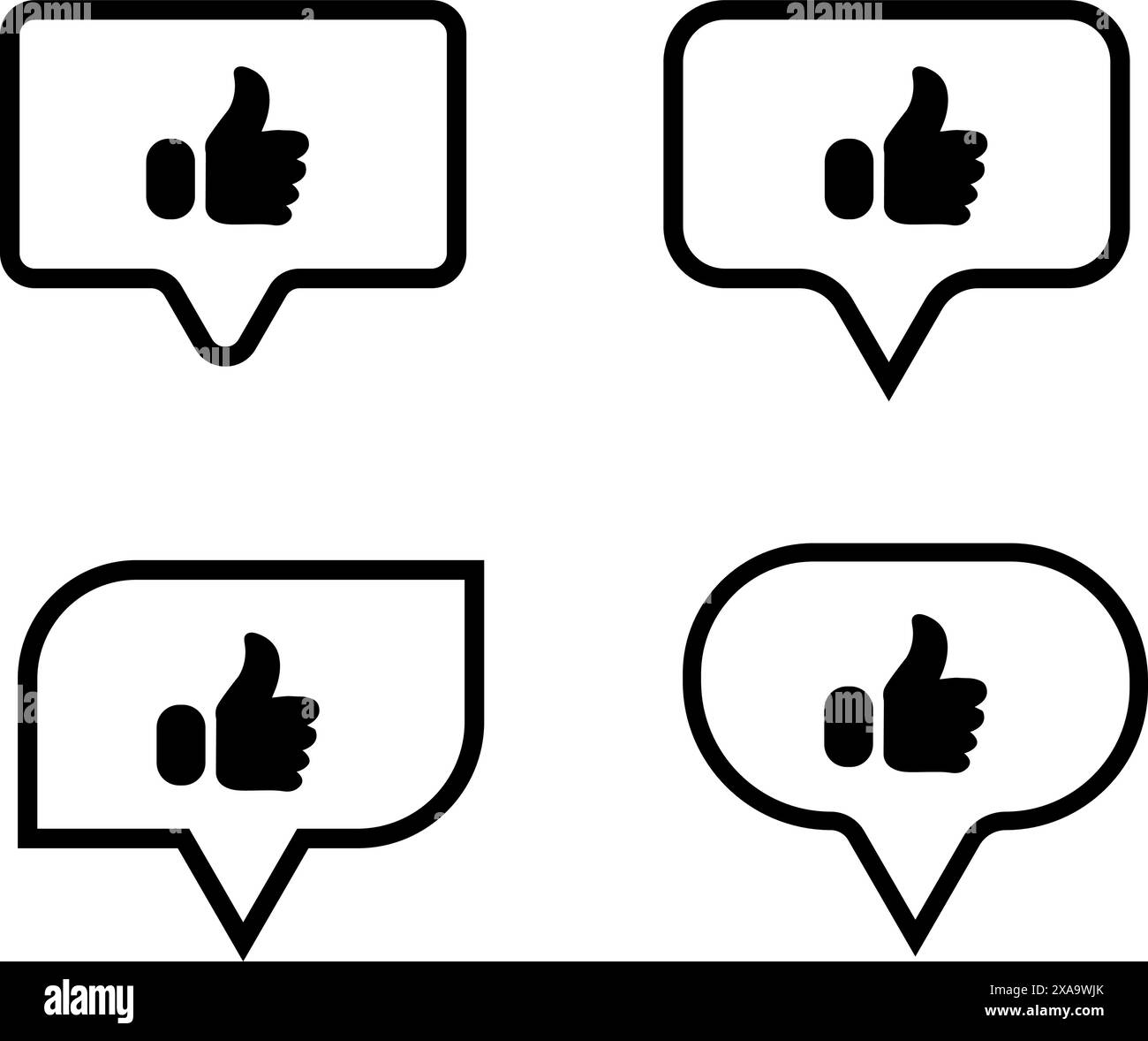 Pulsante icona mi piace e non mi piace Illustrazione Vettoriale