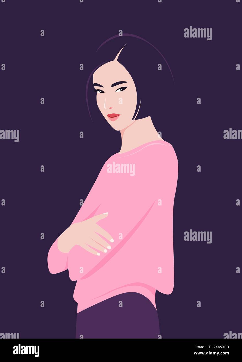 Una donna asiatica pensa e prende una decisione. Problemi e loro soluzione. Illustrazione piatta vettoriale Illustrazione Vettoriale Una donna asiatica pensa e prende una decisione. Problemi e loro soluzione. Illustrazione piatta vettoriale Illustrazione Vettoriale
