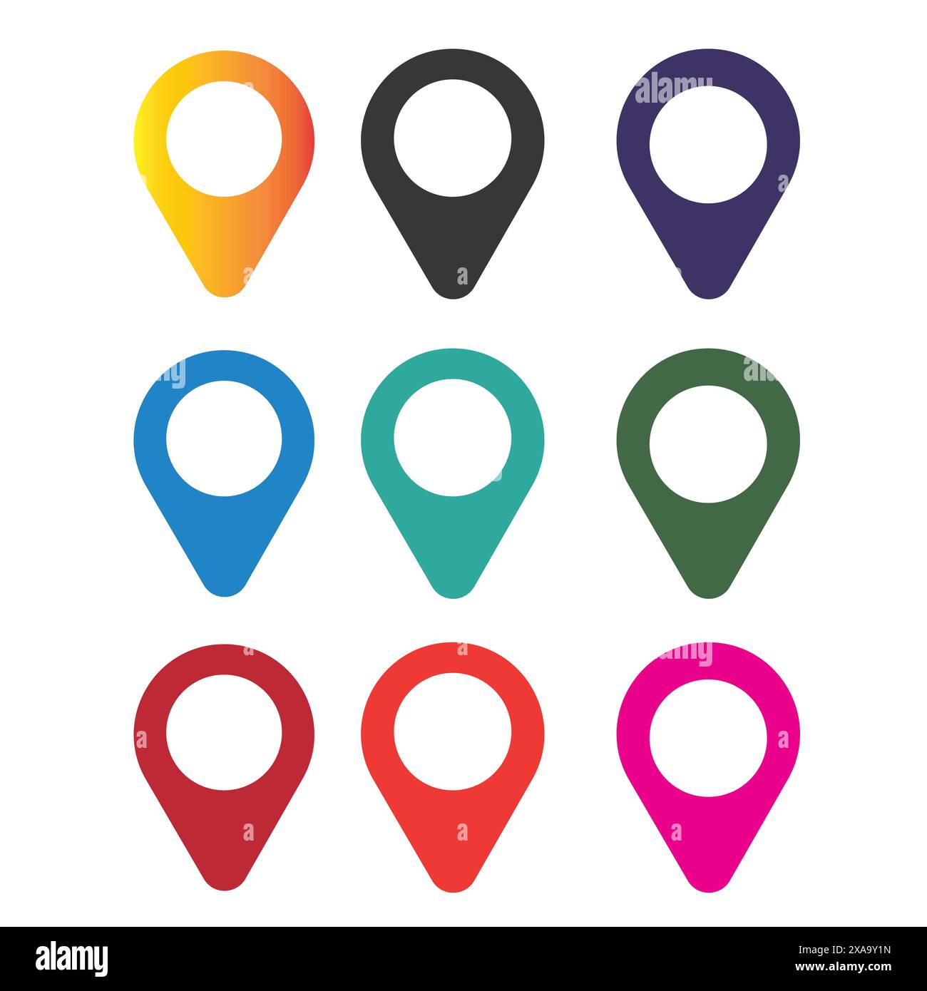 Pulsante icona PIN sui social media Illustrazione Vettoriale