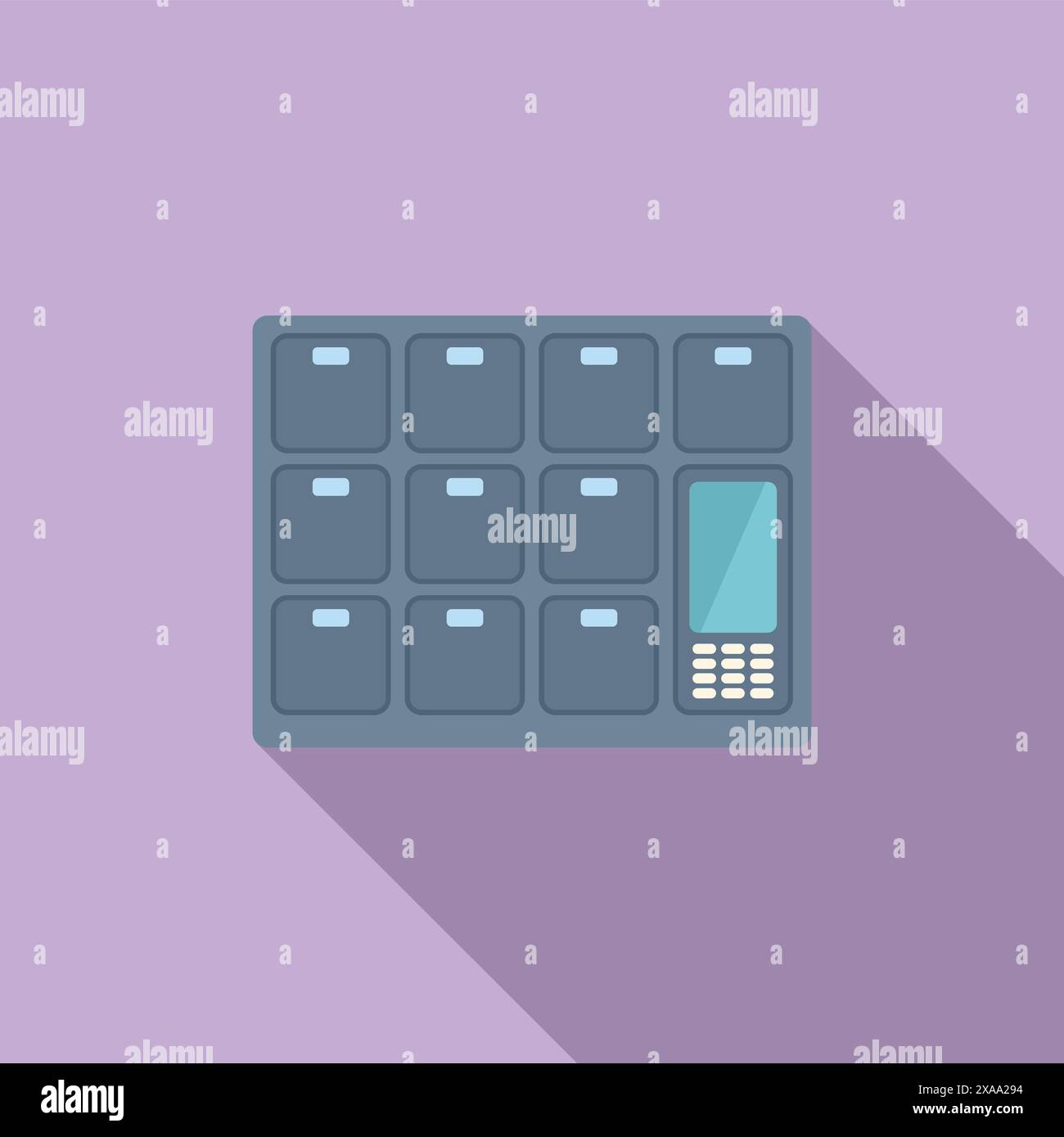 Drum machine elettronica che crea musica hip hop moderna ed elettronica Illustrazione Vettoriale