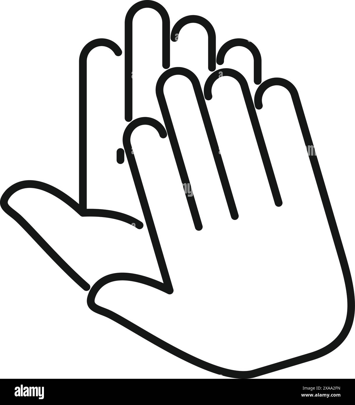 Semplice illustrazione line art che mostra due mani che battono Illustrazione Vettoriale