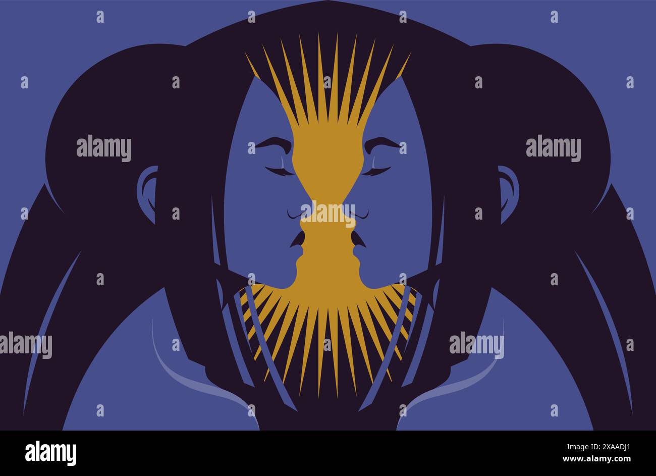 Ritratti di due donne asiatiche di profilo. I volti delle sorelle gemelle. Gemini. Illustrazione piatta vettoriale Illustrazione Vettoriale Ritratti di due donne asiatiche di profilo. I volti delle sorelle gemelle. Gemini. Illustrazione piatta vettoriale Illustrazione Vettoriale