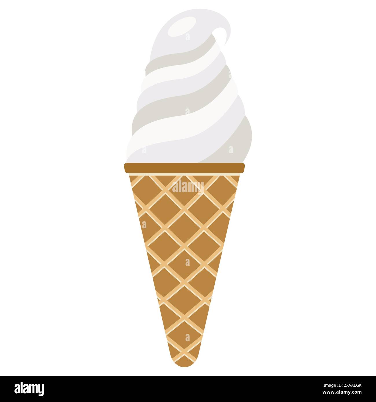 Illustrazione vettoriale del gelato. Gelato in un corno di waffle Illustrazione Vettoriale