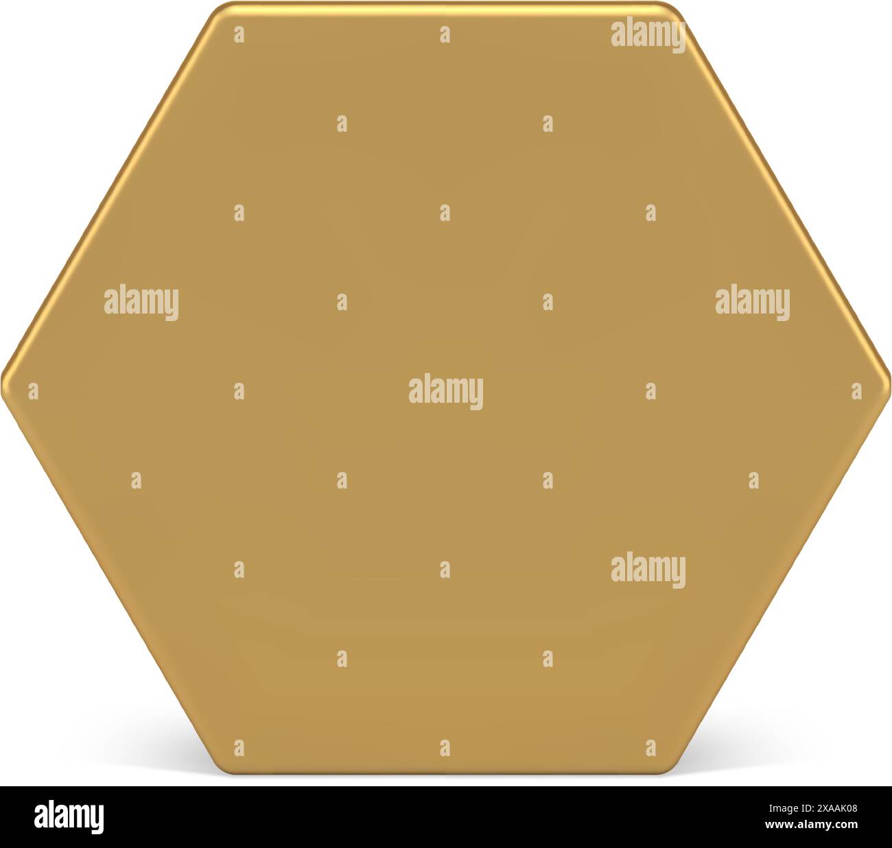 Parete geometrica verticale a nido d'ape dorata elemento 3d a sei angoli design di qualità grafica vettoriale realistica. Fonderia minimalista esagonale di base Illustrazione Vettoriale