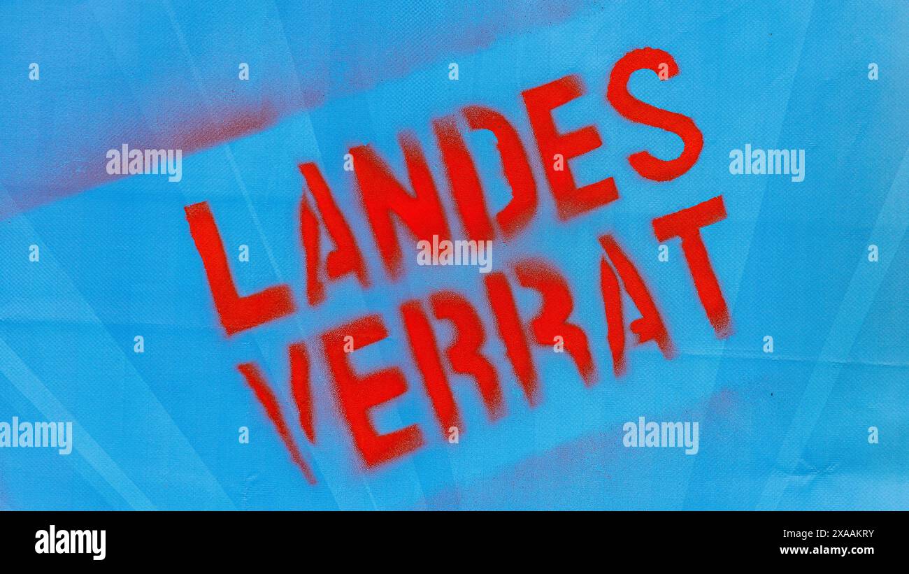 Lauchringen, Germania, 26 maggio 2024: Un poster della campagna elettorale di alternative per la Germania (AfD) chiede il sostegno delle famiglie. Era spray Foto Stock