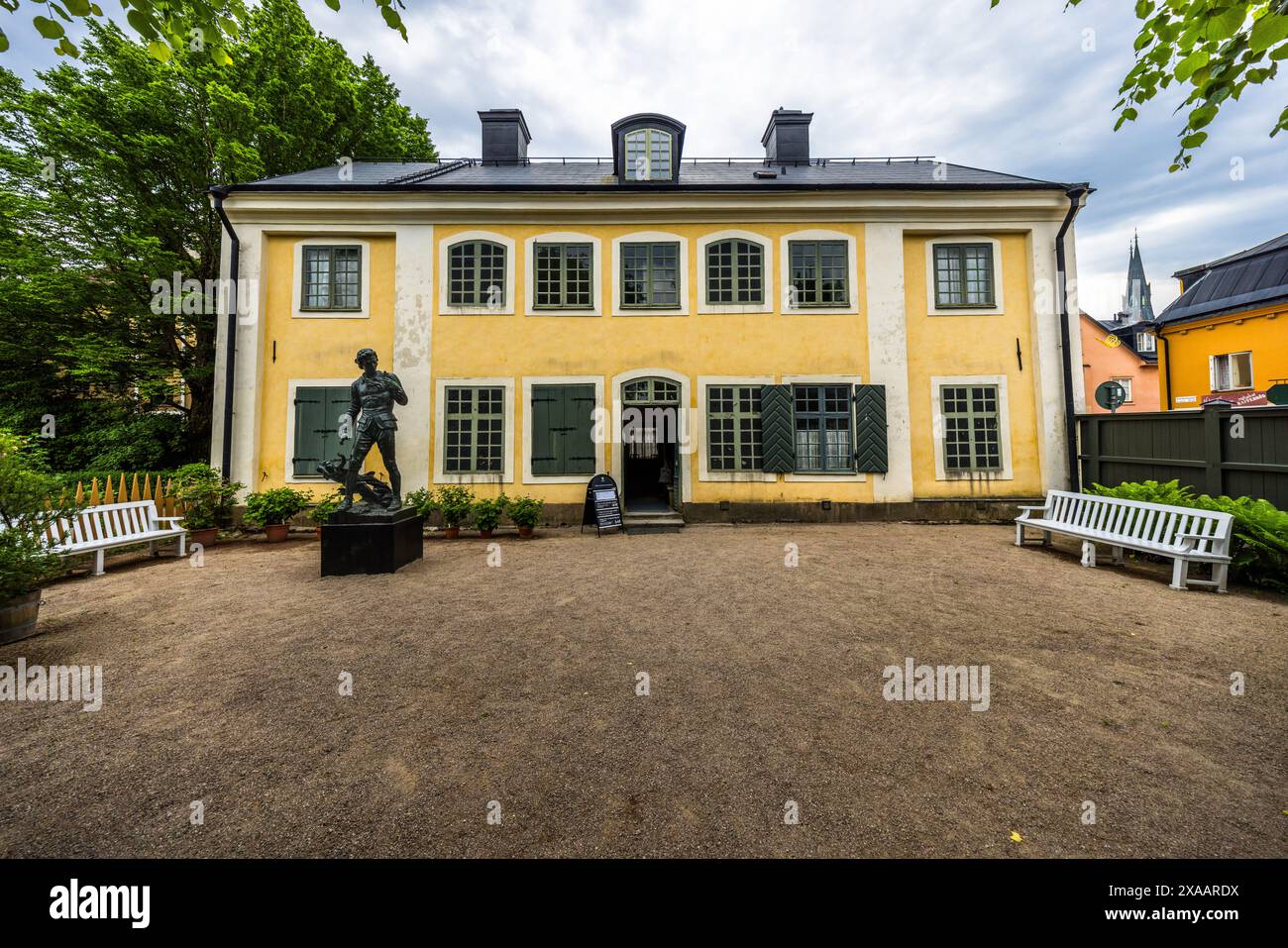 Casa di Carl von Linné sul sito dell'ex giardino botanico e dell'attuale giardino di Linné nel centro di Uppsala. Höganäs, Uppsala, Svezia Foto Stock
