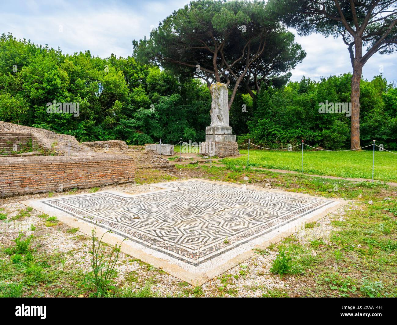 Mosaico in Piazza della Vittoria (Piazzale della Vittoria) - Parco Archeologico di Ostia antica, Roma, Italia Foto Stock