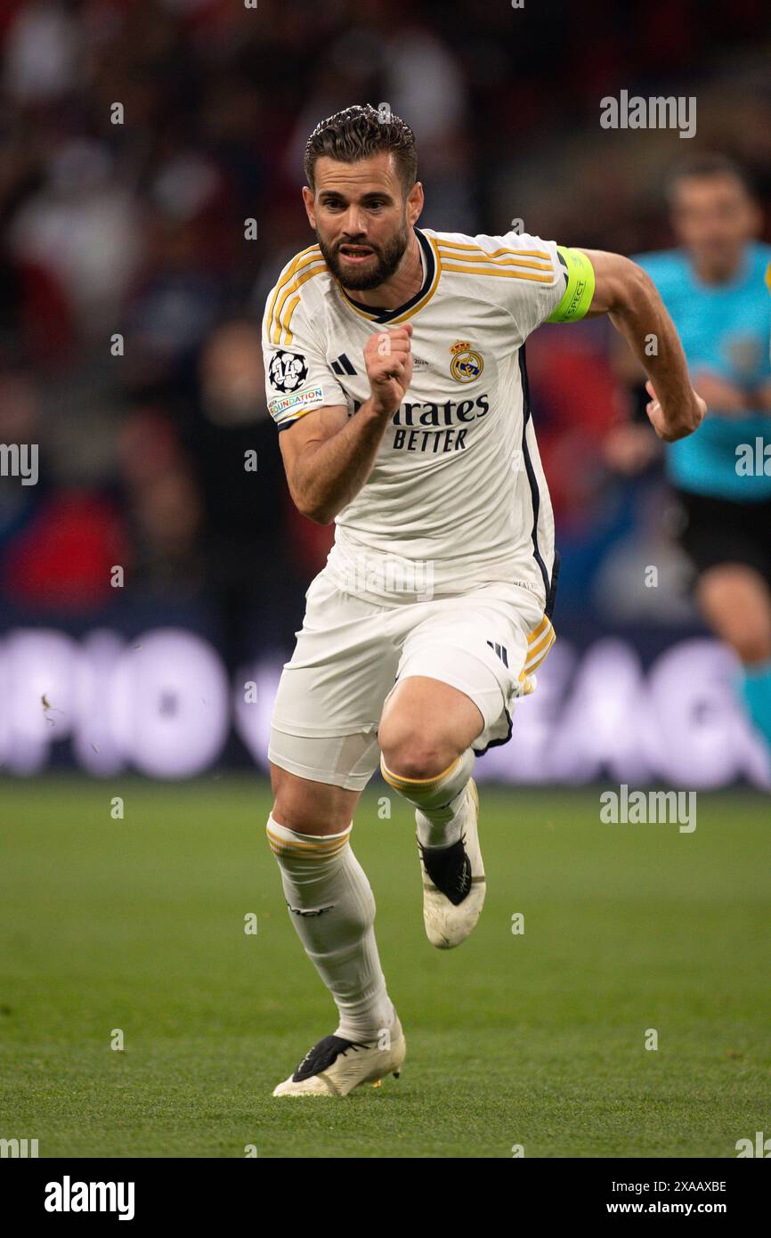 Nacho Fernandez (Real Madrid) durante la finale di UEFA Champions League tra Borussia Dortmund e Real Madrid allo stadio di Wembley, Londra, sabato 1 giugno 2024. (Foto: Pat Isaacs | mi News) crediti: MI News & Sport /Alamy Live News Foto Stock