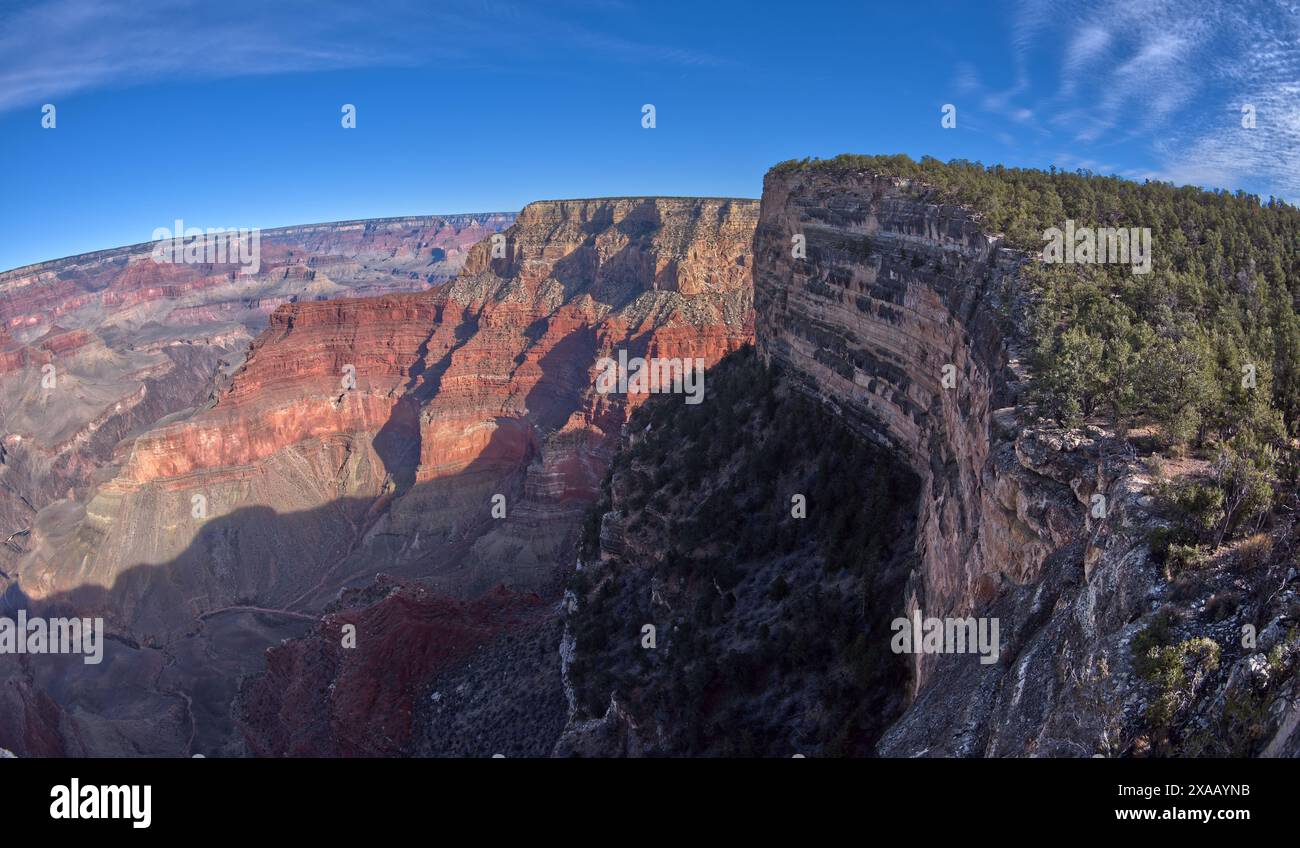 La grande Muraglia Mohave del Grand Canyon, vista a ovest del Monument Creek, parte del canyon sotto questa parete rocciosa, il Parco Nazionale del Grand Canyon, USA Foto Stock