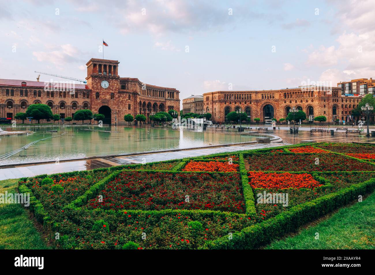 Piazza della Repubblica e Palazzo del governo a Erevan, Armenia (Hayastan), Caucaso, Asia centrale, Asia Foto Stock