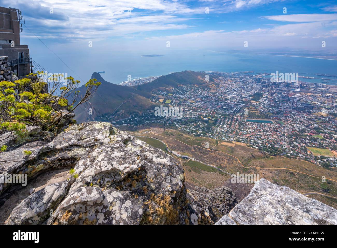 Vista di Città del Capo da Table Mountain, Città del Capo, Capo Occidentale, Sud Africa, Africa Foto Stock