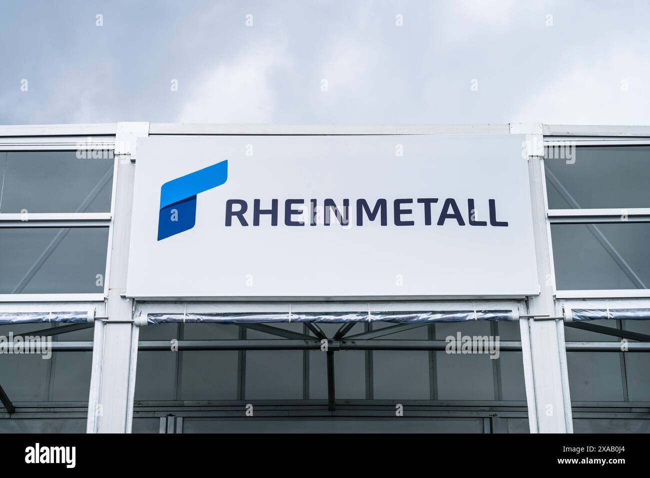 Rüstungskonzern Rheinmetall, ILA 2024, Internationale Luft- und Raumfahrtausstellung Berlin, Schönefeld, Brandeburgo, Deutschland *** Armaments Group Rheinmetall, ILA 2024, International Aerospace Exhibition Berlin, Schönefeld, Brandeburgo, Germania Foto Stock