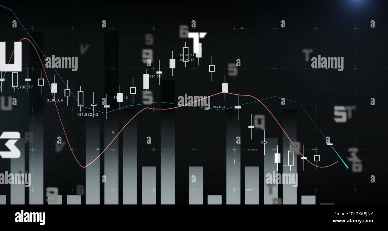 Immagine del trattamento dei dati finanziari Foto Stock