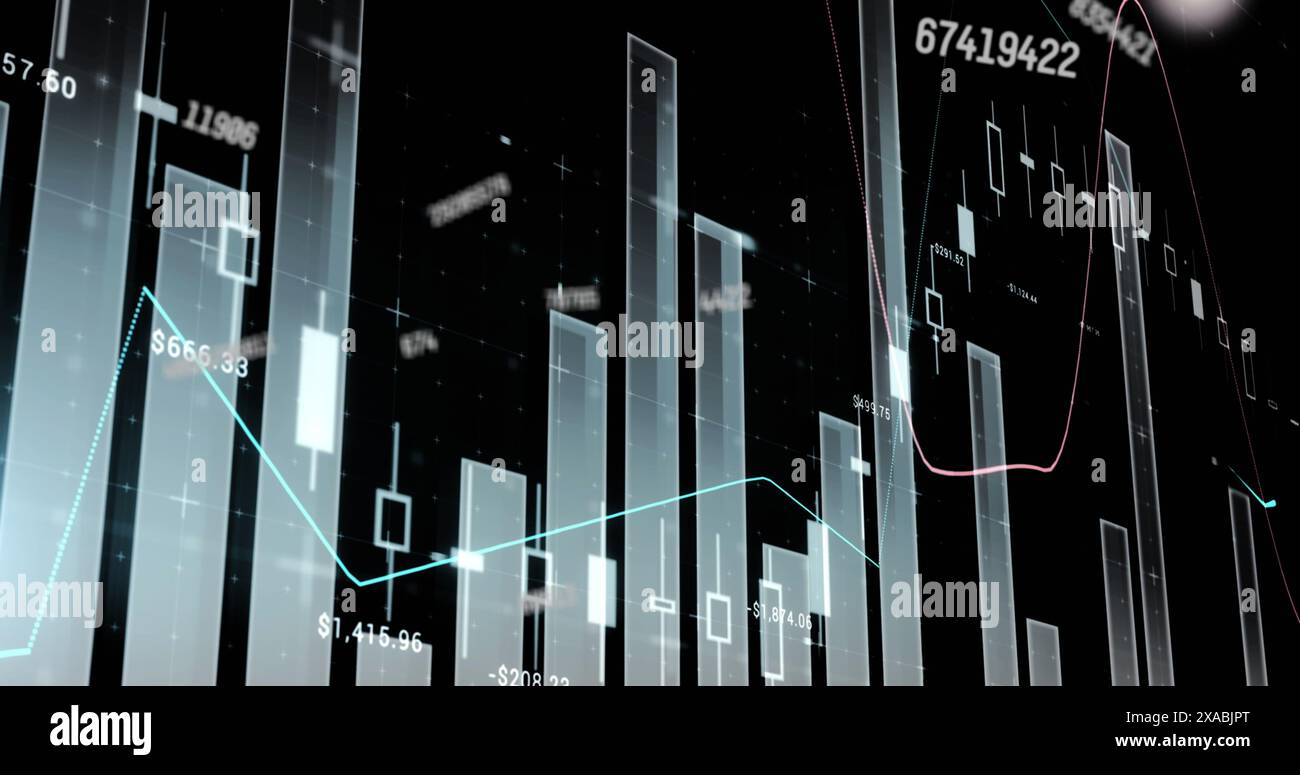 Immagine del trattamento dei dati finanziari Foto Stock