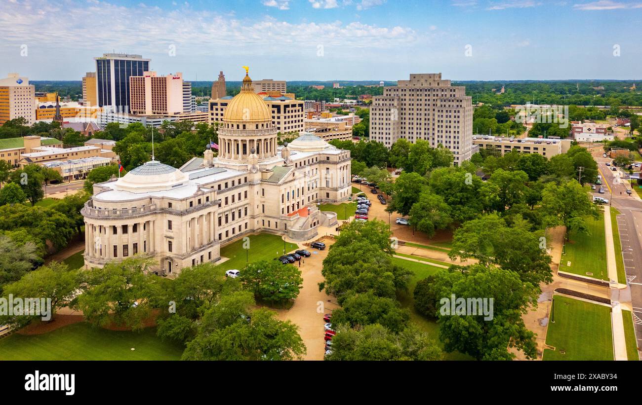 Il Mississippi Capitol Building nel centro di Jackson, la capitale del Mississippi Foto Stock