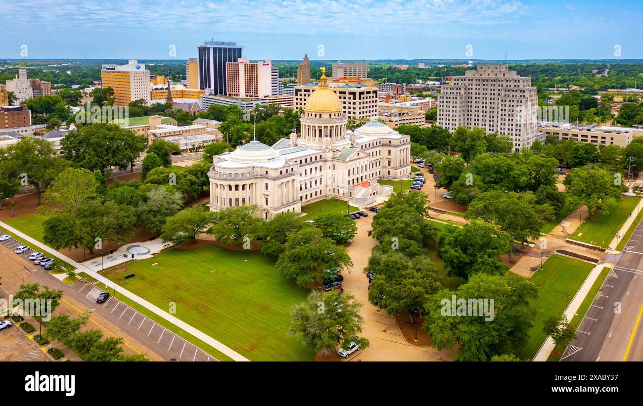 Il Mississippi Capitol Building nel centro di Jackson, la capitale del Mississippi Foto Stock