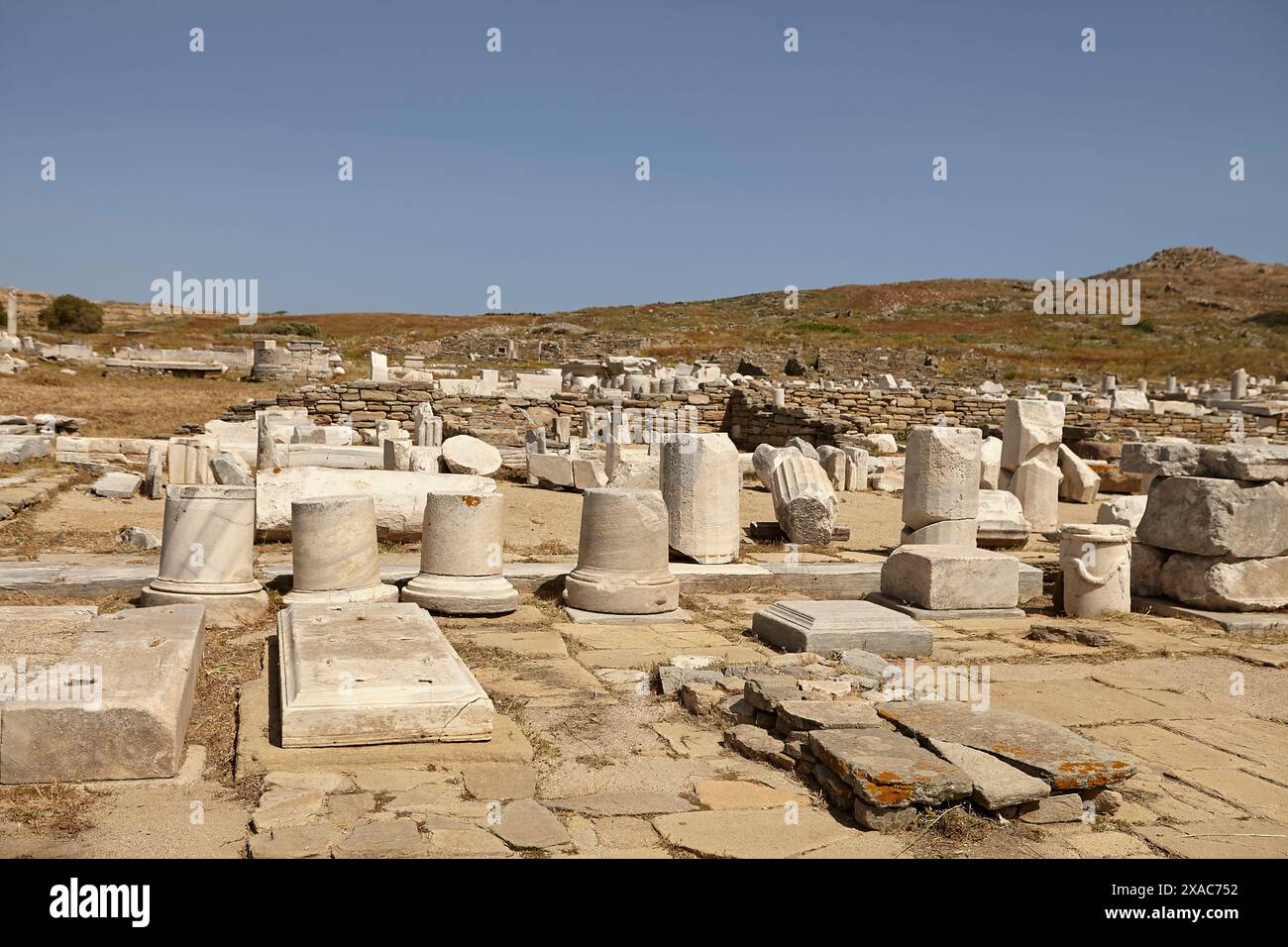 sito archeologico di delo in grecia Foto Stock