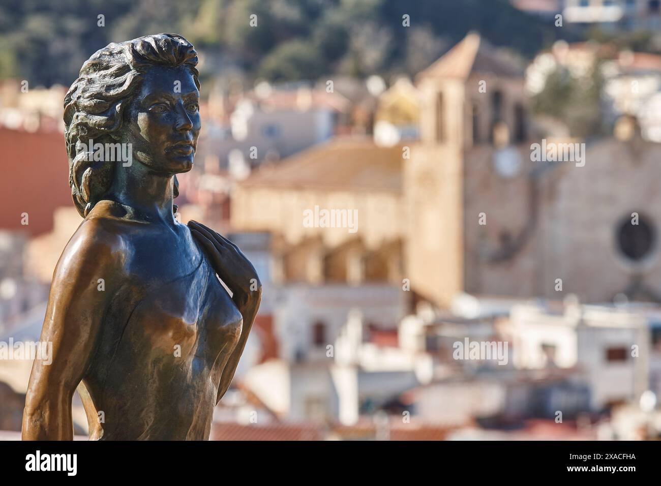 Scultura di Ava Gardner a Tossa de Mar. Girona, Catalunya. Spagna Foto Stock