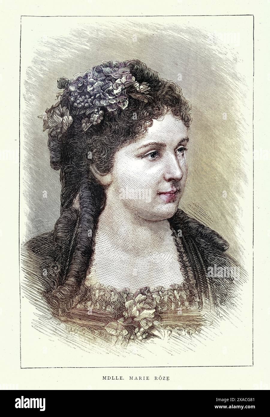 Marie Roze, è stata un soprano francese, cantante d'opera, anni '1870, illustraion d'epoca, XIX secolo Foto Stock