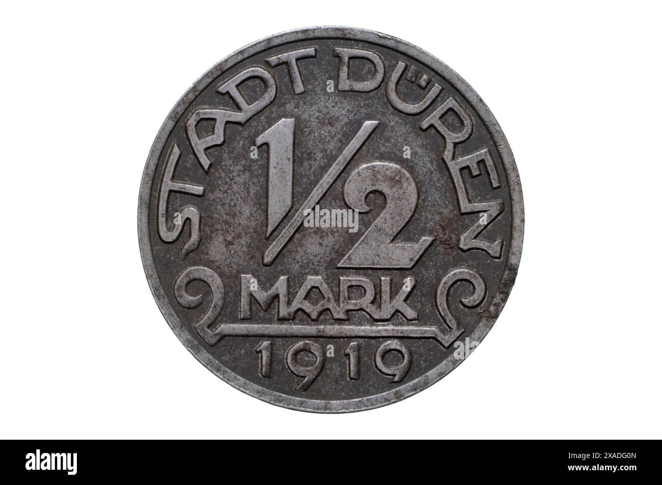 Città di Düren 1/2 Mark Notgeld Coin Foto Stock