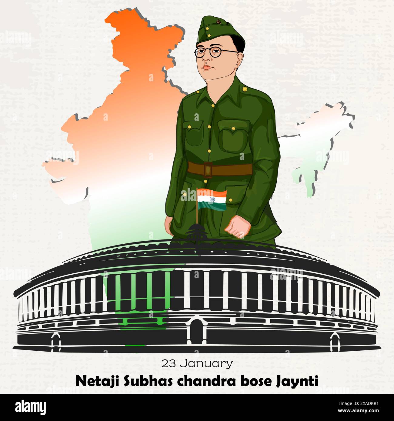 23 gennaio poster netaji jayanti Illustrazione Vettoriale